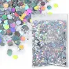 Glitter 4 väska 200g holografisk nagel glitter silver pulver glänsande dekoration bulk mix hexagon paljon naglar tillbehör polska förnödenheter