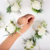 Decorative Flowers Calla Collar Needle Wedding Dress Accessory Women Bride Wrist Flower Bridegroom Brooch Pearl Corsage Floral Wristlet