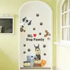 Autocollants muraux charmants chiens enfants décoration de chambre diy caricature de dessin animé animaux