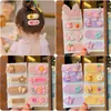 Hårtillbehör 4 datorer/Set Children Cartoon Animal Fruit Ornament Broken Hair Patch Baby Girls Soft Hair Clip Headwear Barn Söta hårtillbehör