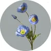 Decorative Flowers 10Pcs Simulation 4-head Poppies Silk Flocking Fake Wedding Decor Brial Olding Bouquet Home Floral