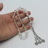 Strand 33 Stücke von 10 mm Porzellanglas Obsidian Gebetsperlen Armband mit Retro ethnischen Stil Quasten Arabische muslimische Accessoires