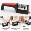 Portão Mão Multifuncional 3-Segmento Fast Sharpador estável Anti-Slip Kitchen Borracha Handle Integrated Sharpiner integrado