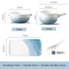 Bowls Tableware For One Person Ceramic And Plates Set Home Nordic Japanese Children Creative Breakfast Cereal Bowl With Handle