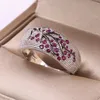 Anelli per matrimoni Luxury Silver Color Plum Blossom Branch Stones Cubic Zirconia Anelli da donna Fashion Gioielli Anelli da sposa per donne