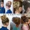 Chignon BENEHAIR Synthetic Messy Bun Scrunchy Hair Bun Fake Hair Women Chignon Elastic Hair Band Hairpieces For WomenUpdo Donut Chignon