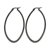 Boucles d'oreilles Lokaer en acier inoxydable stee à la mode ovale aplati des boucles d'oreilles exagérées en couleur noire / or boucles d'oreilles bijoux pour femmes e18374