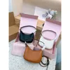 2023 Zhang Yuanying Same Style Cowhide Underarm Handheld Crescent Simple and Advanced Single Shoulder Half Moon Bag