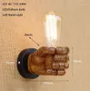 Wall Lamp Edison Sconce Retro Fixtures Creative Personality Design Loft Industrial Vintage Light Wood Hand