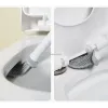 Holders Flexible Silicone Toilet Brush Breathable Leakproof Toilet Bowl Cleaner Brush with Quick Drying Holder WallMounted Kit Bathroom