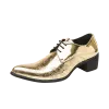 Nattklubb man original handgjorda spetsiga skor män mode bröllopsfest gyllene läder loafers skor för män med gratis frakt