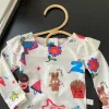 Swimwear 2023 Summer Baby Girls Swimwear Printed Cartoon Character Button Fly Shouldler Swimsuit Patchwork Lace Ruffles Kids Girl Outfit