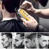 Terrimmer Kemei Professional Hair Clipper ricaricabile per capelli ricaricabile per capelli in metallo Macchina da taglio incisione del barbiere con LCD per uomini