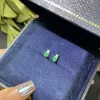 Küpe% 100 doğal 3*3 mm Emerald Takı 925 İnce Mücevher Tanrıçası için Gümüş Küpe