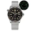 Relógios de pulso watchdives nttd titanium dive watch wd007 nh35 automático cúpula safira cristal c3 super luminoso 100m à prova d'água