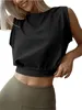 Zbiorniki damskie Upraw bawełniane koszule dla kobiet słodkie tle jogi bez rękawów