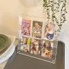 Frames Kawaii middle 6 Card Slot Kpop Photocard Holder 3 inch polaroid Idol Card Photo Holder Frame Tabletop display stands Stationery