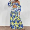 2024 Women Coverups Summer Beach Wear Mujer Dresses Vneck Sexy Elegant Female Party Dress Skirt Two Piece Suit Beachwear 240417