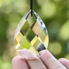 Decorative Figurines Suncatcher Clear Crystal Hanging Pendant Glass Artwork Prism Faceted DIY Wind Chime Chandelier Accessories Home