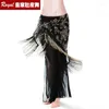 Stage Wear Women Sequined Belly Dance Hip Scarf With Tassels Dancing Scarves Dancer Costume Fringe Shawl Belt