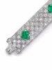 Farfetch Pragnell Vintage 18KT WHITE GOLD Art Déco Charles Holl Emerald and Diamond Bracelet Luxury Fine Jewelry Replica Designer Brand Logo