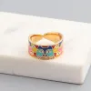 Zespoły 2021 Nowe kolorowe pierścienie oczu dla kobiet białe CZ ręcznie robiony emalia piękny kot unikalny modny ring imprezowy biżuteria mody