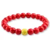 Brins Nouveau charme de pierre naturelle rouge 8 mm hommes bracelet bracelet féminin de perles rondes bracelets de bouddha pour femmes bijoux pulseira