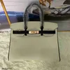 Farbe Platinmuster Handtasche Palme Matching Hand genähte Honigwachs -Gewinde All Steel Hardware Epsom Gold und Silberschnalle Mode tragbare Damenbeutel handgefertigt Gen Gen Gen Gen