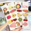 Hair Accessories 1/5Pcs/Set Girls Cute Cartoon Animals Fruit Leather Hairpins Children Lovely Hair Clips Barrettes Fashion Kids Hair Accessories