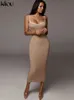 Grundläggande avslappnade klänningar kliou rem baklös sexig bodycon midi lång klänning nya kvinnor hög midja bomull randiga klänningar elegant modeparty klädsel2403