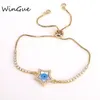 Pulseiras de link Shell Heart Heart/Star Eye Gold Color Jewelis