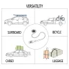 Инструменты 1 Пара 9,8 фута автомобильная крыша крыши багаж каяк для серфинга кулачка для зарубленных ремешков вниз на открытый инструмент