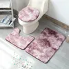 Carpets 3pcs/set Bathroom Carpet Pedestal Rug Anti-slip Bath Toilet Mats Set Absorbent