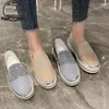 Casual Shoes Ytldwat Platform Diamonds Crystals Women Flats Bling Woman Rhinestone Dams Leather Chunk Sole Round Toe Slip-On