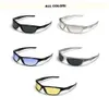 Güneş Gözlüğü Yeni Erkek ve Kadın Güneş Gözlüğü Açık Sürüş UV400 INS Moda Y2K Retro Punk Hippi Fütürizm Renkli Oval Çerçeve Gözlük J240423