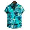 Men's Casual Shirts Plants Leaves Graphics For Men Kids 3D Print Hawaiian Beach Shirt Short Sleeve Fashion Lapel Blouse Tops Clothing