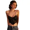 2024 Franska Ny Sexig Ice Silk Vest Bra Pure Desire for Extern Wear Nightclub Fishbone Inner Strap Tank Top