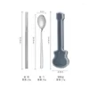 Set di stoviglie 2/3pcs cucchiaio forchetta tacchette per posate set di chitarra scatola per chitarra 304 Accessorio per cucine portatile da tavolo da cucina in acciaio inossidabile