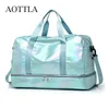Aottla Womens Travel Bag stor kapacitet handväska axelväska casual crossbody bagage väska torr våt separation sport fitness väska 240423