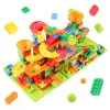 Bloklar Mermer yarış koşusu blok küçük boyutlu yapı blokları labirent topu huni slayt blokları diy yaratıcı tuğlalar montaj oyuncaklar toplu model oyuncaklar