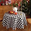 Tableau de table de style américain en coton lin Noël à plaid rouge