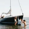 Barche in gomma in barca speciale Scade morbida Scade gonfiabile barca che lancia la scala pieghevole a sospensione Yacht Yacht Side Soft Ladder