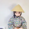 05 lele drop Summer JapanSunshade Natural Straw kirl Kids Bamboo Hat Sunキャップかわいい子供のレジャー240415