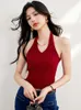Frauen Tanks koreanische Kamisole für Frauen gerissen Slim Fit Crop Tops Y2K Summer Fashion Female Red Tank 2024