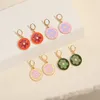 Stud Earrings 2024 Fashion Women Cute Colorful Flowers Round Drop Simple Oil Drip Avocado Earring