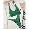 Split Swimsuit Women's Solid Color Water Ripple Sexy Bikini Women's Swimsuit Women's Sexiness