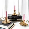 Candle Holders Retro Holder Unique Stand Decor Table Metal Outdoor Party Vertical Gold Church Porta Velas Home