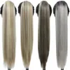 Synthetic Straight Long Natural Hair tail Wrap Around Clip in Piece Curly Tail For Woman Fake Hairpiece 240410
