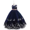 Shirts 312y Big Girls Floor Length Sleeveless Dress Party Sequin Waist New Year Summer Dresses Party Ball Gown Vestidos Butterfly