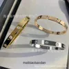 High End jewelry bangles for Carter womens V-gold 18K rose gold diamond four diamond wide bracelet CNC carved Original 1:1 With Real Logo